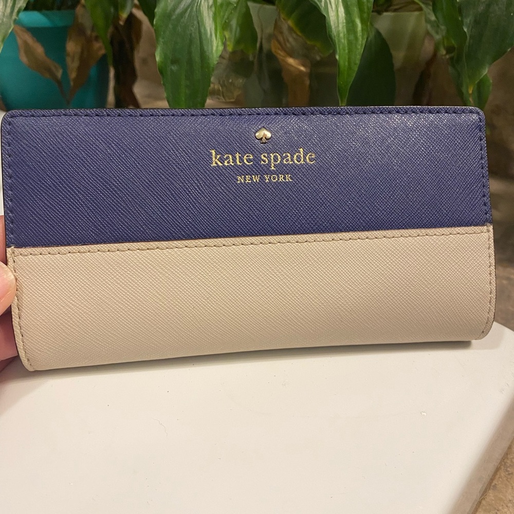 Kate Spade Wallet- Navy/Beige